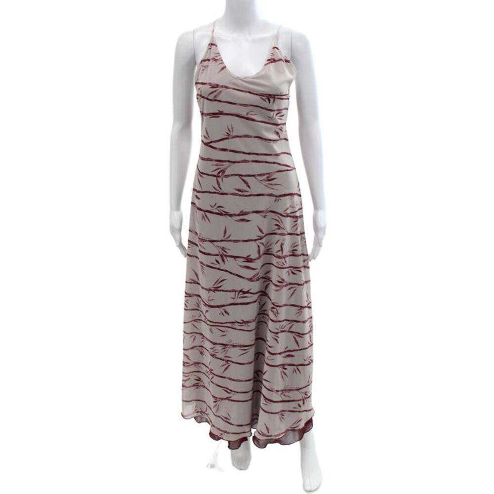 RaMona LaRue Womens Beige Maxi Slip Dress V-Neck Sleeveless Button Size XS